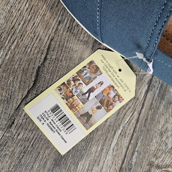 TOMS Women's Classics Slip-On Shoes, Balsam Green Canvas - Picture 5 of 9